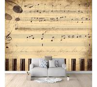 Tizhweqo Papel Pintado Pared Tema Musical Papel Pintado Efecto 3D Música Retro Salón Dormitorio Fotomurales Tejido No Tejido Murales Decorativos Pared Wallpaper for Walls (450x315 cm) 967v