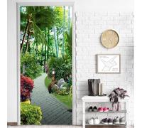 Tizhweqo Pegatina Puerta Vista del Jardín Pegatinas para Puertas Vista del Jardín Adhesivo Vinilo 3D Puerta Pegatina Pared Murales Papel Pintado Poster para Sala de Baño Decorativos 85x215 cm 3829a