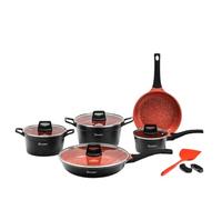 Tizianno Juego Sartenes Ollas y Cazuelas 12 piezas Antiadherentes Compatible con Inducción Gas y Vitrocerámica Aluminio Premium sin PFOA Revestimiento de 6 Capas Fácil de Limpiar Zero Aceite