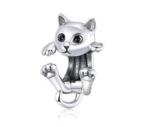 TIZU Abalorios de Gato Plata de Ley 925 Charm Originales de Animales Dije Para Pulseras Collars Regalo para Mujer Niña Mama