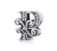 TIZU Abalorios Letra de Plata de Ley 925 Charm Originales Iniciales para Pulsera Collar Regalo para Mujer Niña Mama