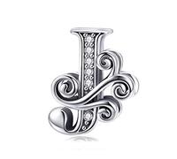 TIZU Abalorios Letra de Plata de Ley 925 Charm Originales Iniciales para Pulsera Collar Regalo para Mujer Niña Mama