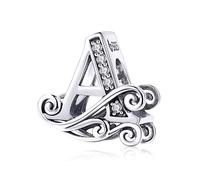TIZU Abalorios Letra de Plata de Ley 925 Charm Originales Iniciales para Pulsera Collar Regalo para Mujer Niña Mama