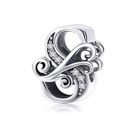 TIZU Abalorios Letra de Plata de Ley 925 Charm Originales Iniciales para Pulsera Collar Regalo para Mujer Niña Mama