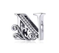 TIZU Abalorios Letra de Plata de Ley 925 Charm Originales Iniciales para Pulsera Collar Regalo para Mujer Niña Mama