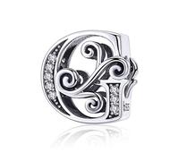 TIZU Abalorios Letra de Plata de Ley 925 Charm Originales Iniciales para Pulsera Collar Regalo para Mujer Niña Mama