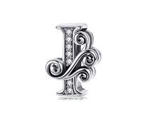 TIZU Abalorios Letra I de Plata de Ley 925 Charm Originales Iniciales para Pulsera Collar Regalo para Mujer Niña Mama