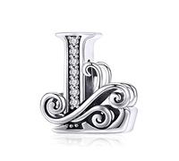 TIZU Abalorios Letra L de Plata de Ley 925 Charm Originales Iniciales para Pulsera Collar Regalo para Mujer Niña Mama