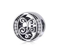TIZU Abalorios Letra O de Plata de Ley 925 Charm Originales Iniciales para Pulsera Collar Regalo para Mujer Niña Mama