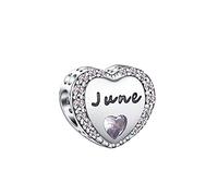 TIZU Charm Mom Abalorios Colgantes de Plata de Ley 925 Charms para Pulsera Collar, Charms de Festival Cumpleaños Para Mujer Mamá Niña (TIC002-6)