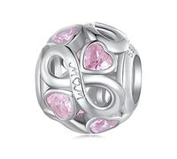 TIZU Charm Mom Abalorios Colgantes de Plata de Ley 925 Charms para Pulsera Collar, Charms de Festival Cumpleaños Para Mujer Mamá Niña (C-Mom Charms)