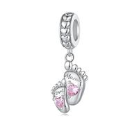 TIZU Charm Mom Abalorios Colgantes de Plata de Ley 925 Charms para Pulsera Collar, Charms de Festival Cumpleaños Para Mujer Mamá Niña (BS-VCG)
