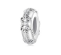 TIZU Charms de Piedra de Nacimiento - Abalorios Corazon Plata de Ley 925 para Pulsera & Collar,Colgantes Cuentas Joyeria Regalo Christmas Birthday para Mujeres,Niñas (charme separador parada)
