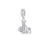 TIZU Letra Charms A-Z Compatible con Pulseras y Collar Europeo,Regalo para Madre/Hija Regalo de San Valentín Cumpleaños
