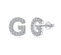 TIZU Pendientes Letra G Plata de Ley 925, Pendientes iniciales Niñas y Mujer Regalos de Cumpleaños
