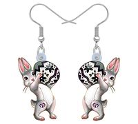 TIZURO Pascua Acrílico Colorido Huevo Conejito Pendientes Colgante Dibujos Animados Conejo Animales Salvajes Novedad Joyería Para Mujeres Niñas Encantos Traje Navidad Regalos (Blanco)