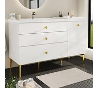 TIZZ Mueble bajo lavabo, armario bajo para baño/entrada/pasillo, armario de baño con lavabo, mueble de baño 120 × 47,5 × 80 cm, estilo moderno