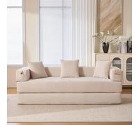 TIZZ Sofá modular de chenilla con bloque de felpilla, muy suave, combinable, con bolsillos laterales, espacio de almacenamiento, base antideslizante, perfecto para sala de estar, zona de juegos