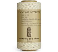 TJ.MOREE Cuerda de carnicero de 1 mm, 3 capas, 100 m, color beige, cuerda de algodón apta para alimentos, para cocinar, regalos de bricolaje, embalaje, fabricación de salchichas, manualidades y