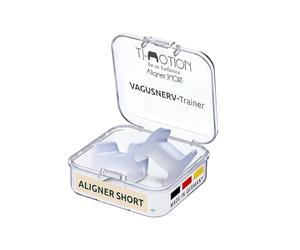 TJ-Motion Aligner SHORT 2 cm - Entrenador de mandíbula y estimulador del nervio vago para hombres y mujeres - contra el dolor de mandíbula, cuello y espalda - sin BPA- Juego de 2 unidades de silicona.