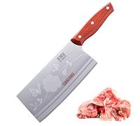 TJ POP Cuchillo de Chef Chino, Cuchillo de Carnicero Profesional 18cm 2 en 1 Cuchillo de Cocina Afilado con Diseño de Colmillo Completo, Hoja de Acero 30Cr13 Espesor 2.5mm,TJ SEGA Serie TC1707