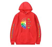 TJ-Sheenbo Sudadera con capucha estampada para mujer, diseño de arcoíris gay para trajes de orgullo LGBT, Rojo-3, XL
