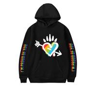 TJ-Sheenbo Sudadera con capucha estampada para mujer, diseño de arcoíris gay para trajes de orgullo LGBT, Negro-1, 3XL