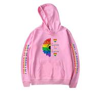 TJ-Sheenbo Sudadera con capucha estampada para mujer, diseño de arcoíris gay para trajes de orgullo LGBT, Rosa-3, XL