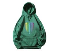 TJ-Sheenbo Sudadera con capucha Rainbow Heart Pride para mujer, sudadera gráfica de festival gay y orgullo LGBT de manga larga casual, verde, S
