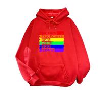 TJ-Sheenbo Sudadera con capucha Rainbow Heart Pride para mujer, sudadera gráfica de festival gay y trajes de orgullo LGBT, rosso, S