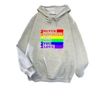 TJ-Sheenbo Sudadera con capucha Rainbow Heart Pride para mujer, sudadera gráfica de festival gay y trajes de orgullo LGBT, gris, S