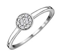 TJC Anillo de diamante blanco en plata de ley 925 chapada en platino para mujer, piedra natal de abril, U, Plata de ley, Diamante blanco