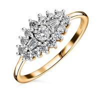 TJC Moissanite Sterling Silver Ring for Women in Platinum & Gold Plated 925 Silver Jewellery Gift for Wife Mother Girlfriend