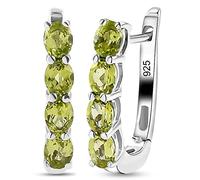 TJC Pendientes de aro de plata de ley para mujer, chapados en platino, plata maciza 925, con piedra natal, regalo de cumpleaños, aniversario, hijas, regalo para esposa, novia, madre, Plata de ley,