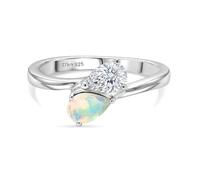 TJC Toi et Moi - Anillos de compromiso para mujer, piedra natal natural y moissanita, dos piedras, plata de ley 925, oro vermeil de 18 quilates, regalo único de aniversario y cumpleaños para ella