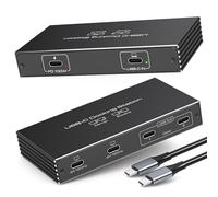TJCXELE USB C Splitter for Dual Monitor 4K120Hz Docking Station 6-en-1 Dual Monitor 100W PD, 10Gbps USB C Data Ports, 1 In 4 out Splitter for DELL/HP/MacBook and Other Laptops