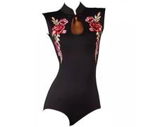TJDWPRRD Body Latino Sin Mangas Vestidos de Rendimiento de Salón de Baile Mono Salsa Tango Leotardo Superior de Una Pieza Gimnasia Ballet Ropa de Baile Práctica de Cha Cha,Negro,M