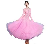 TJDWPRRD Vestidos de Baile de Competencia de Vals Profesional Disfraz de Salón de Baile Ropa de Baile Salsa Foxtrot con Diamantes Falda Estándar Nacional Exquisita,B,L