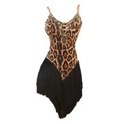 TJDWPRRD Vestidos de Baile Latino para Damas Ropa de Salón de Baile con Pedrería Faldas de Baile Rendimiento Salsa Cha Cha Trajes de Concurso de Tango con Borlas,A,XL
