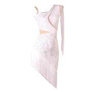 TJDWPRRD Vestidos de Salón de Baile Ropa de Baile Competencia Latina Profesional Faldas de Baile Rendimiento Salsa Tango para Mujer Traje de Baile Cha Cha Bordado,A,XL