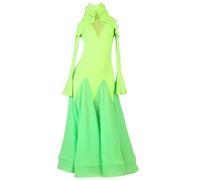 TJDWPRRD Vestidos del Concurso de Salón de Baile Atuendo de Baile Rendimiento de Vals Femenino Ropa de Baile de Tango Salsa Sin Tirantes Falda Cha Cha Sin Respaldo Elegante,A,M
