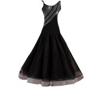 TJDWPRRD Vestidos del Concurso de Salón de Baile de Mujer Traje de Baile de Rendimiento de Vals Disfraces de Entrenamiento de Tango Flamenco Falda Estándar Nacional Transpirable,A,L