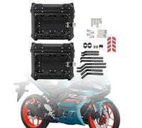 TJHSM Maleta lateral de motocicleta de 36 litros, caja de alforja de lado duro para motocicleta, caja de maletero con soportes de bloqueo y asa para casco de equipaje, soporte de almacenamiento