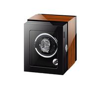 TJKK Caja de visualización automática de reloj individual para relojes de lujo, cargador automático con motor de luz LED, almohadas ajustables para reloj, marrón, 180*185*190mm