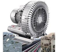 TJKK Turbina de anillo de gas centrífugo monofásico, soplador regenerativo para acuicultura, bomba de vacío industrial de 220 V 50 Hz, soplador de vórtice comercial para soplado de aire (plata, 21 x