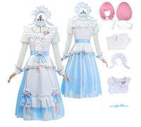 Tjlmomo Anime Emu Otori Blue Disfraz de Cosplay con Peluca Juego Project Sekai Colourful Stage Adulto Role Megurine Luka Uniforme Conjunto Halloween Fiesta Carnaval Traje de Vestir para Mujeres