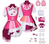 Tjlmomo Anime Emu Otori Pink Disfraz de Cosplay con Peluca Juego Project Sekai Colourful Stage Adulto Role Mizuki Akiyama Uniforme Conjunto Halloween Fiesta Carnaval Traje de Vestir para Mujeres