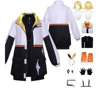Tjlmomo Anime Kagamine Rin Short top Disfraz de Cosplay con Peluca Juego Project Sekai Colourful Stage Adulto Role Emu Otori Uniforme Conjunto Halloween Fiesta Carnaval Traje de Vestir para Mujeres