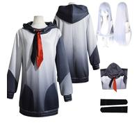 Tjlmomo Anime Kanade Yoisaki Disfraz de Cosplay con Peluca Juego Project Sekai Colourful Stage Adulto Role Mizuki Akiyama Uniforme Halloween Fiesta Carnaval Traje de Pendientes para Mujeres (XL)