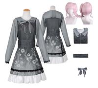 Tjlmomo Anime Mizuki Akiyama Grey Disfraz de Cosplay con Peluca Juego Project Sekai Colourful Stage Adulto Role Nene Kusanagi Uniforme Completo Halloween Fiesta Carnaval Traje de Vestir para Mujeres
